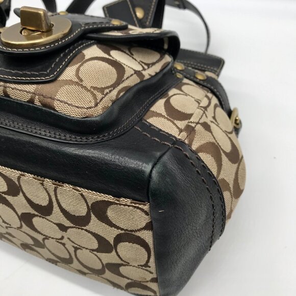 Coach Dark Brown and Khaki Canvas 65th Anniversary Legacy Shoulder Bag  11143 - Picture 6 of 11